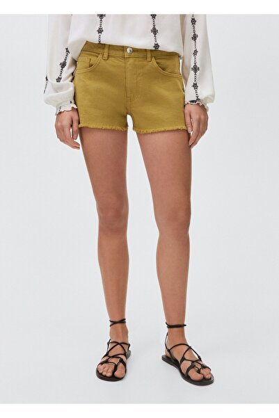 Mango Teen Paçaları dikişsiz denim şort