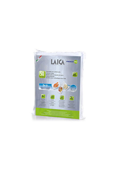 LAICA Tek Tarafı Tırtıklı & Gofrajlı Vakum Torbası 28cm x 36cm - 50 Adet - VT...
