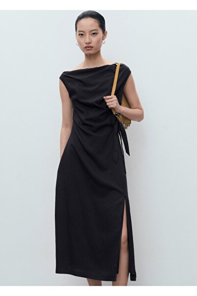 MANGO Woman Düğüm detaylı asimetrik elbise