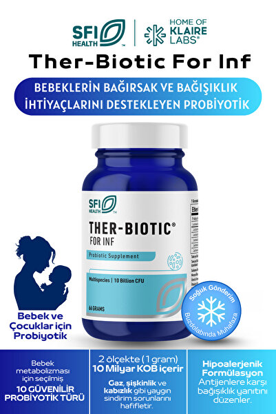 Klaire labs Ther-Biotic Powder For INF 66 Gram -Bebek & Çocuklar İçin Probiyo...