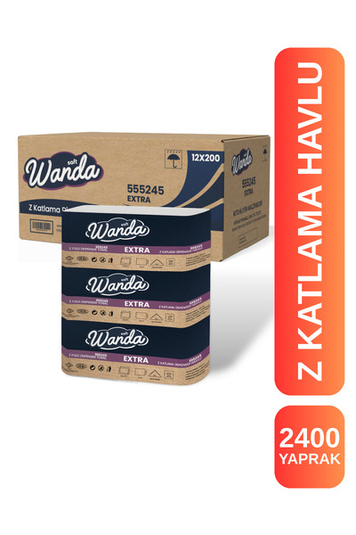 Wanda soft 🥇 Z Katlama Kağıt Havlu Extra 21x21 cm | 12'Li x 200 | Dayanıklı ...