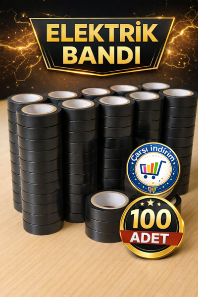 nistabolje 100 Adet Siyah Elektrik Bandı Kablo Bandı Pvc Izole Bant