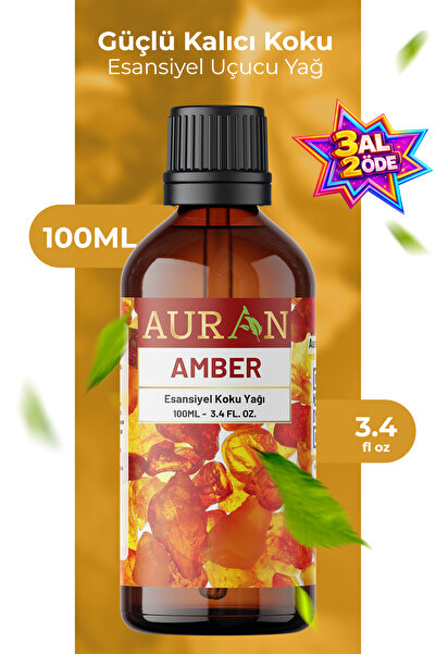 AURAN Amber Esansiyel Uçucu Koku Yağı Difüzör Esansı Buhurdanlık Yağı Aromate...