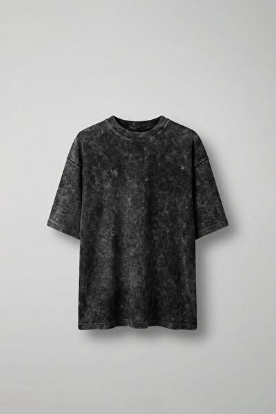 ablukaonline Мъжка черна тениска с голям размер, модел Waffle