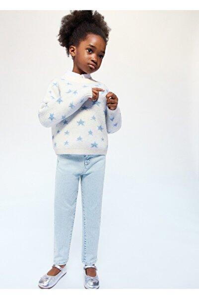 MANGO Baby Düz Kesim Zımba Detaylı Jean Pantolon