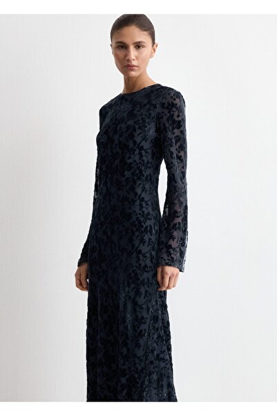 MANGO Woman Çiçekli devore elbise