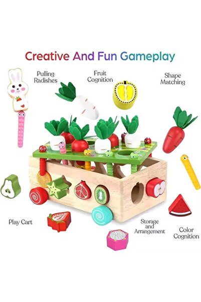 robokids Montessori Ahşap Sebze ve Meyve Eşleştirme Oyunu