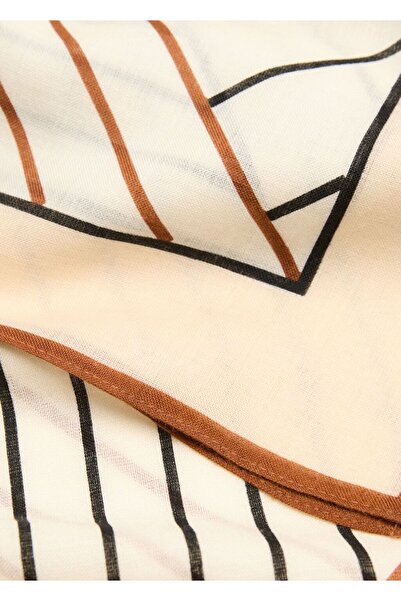 MANGO Woman %100 yün geometrik desenli fular