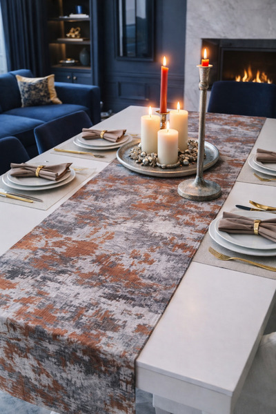 Arma House Turuncu Elegant Lazer Kesim Runner 40 x 160 cm