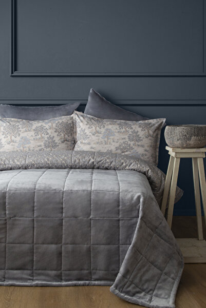 BED LİNE Wellsoft Kapitone Yatak Örtüsü Seti Tek Kişilik Soria Mavi