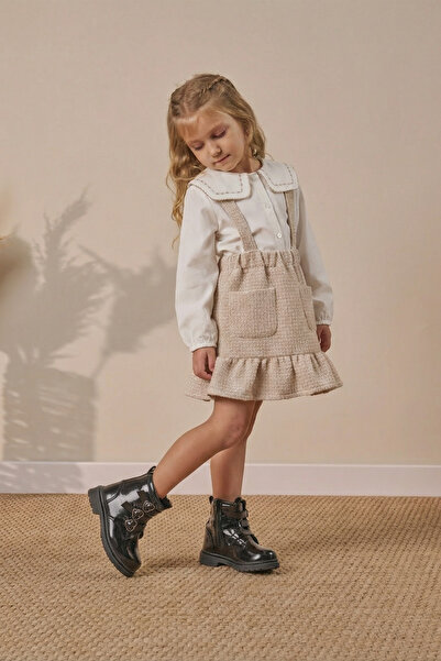 Minipodyum Rochie pentru fete cu buzunar tip cămașă, pentru sărbători