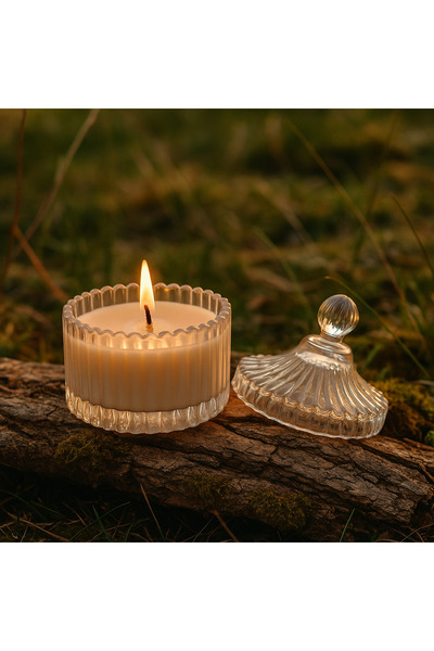 OEM Αρωματικό κερί LUVE Luxury - Sandalwood Realm, 80 g, διακοσμητικό γυάλινο