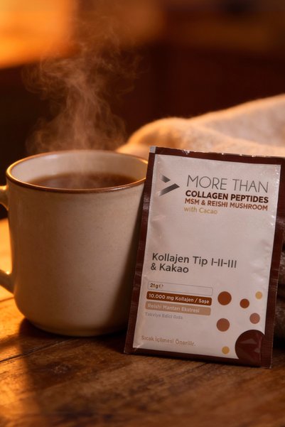 MORE THAN Cocoa Collagen Peptide Msm & Reishi Mushroom 30 Sachets |   Collagen Type I-Ii-Iii