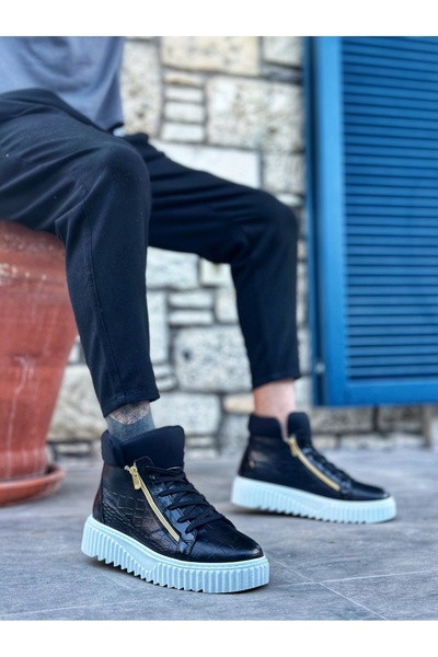 BOA Ανδρικά αθλητικά μποτάκια SNR 512 BOA με χοντρή σόλα με διπλό φερμουάρ