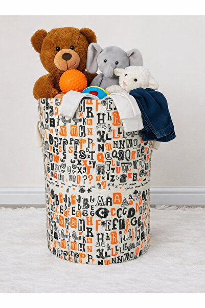 Papiş Kirli Çamaşır Torbası Katlanabilir Oyuncak Sepeti Oyuncak Torbası Baskılı