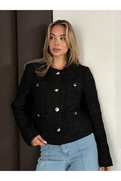 VUNTAL سترة شانيل الأنيقة ذات الجيوب