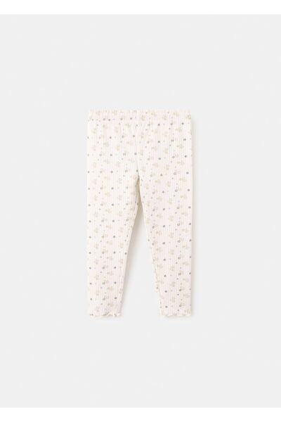 MANGO Baby Çiçek desenli ribana tayt