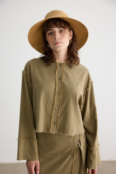 BE BLUE ΠΟΥΚΑΜΙΣΟ ΒΑΜΒΑΚΙ ΛΙΝΟ ΜΕ ΛΕΠΤΟΜΕΡΗ ΚΑΠΛΑ ΚΑΠΛΑ