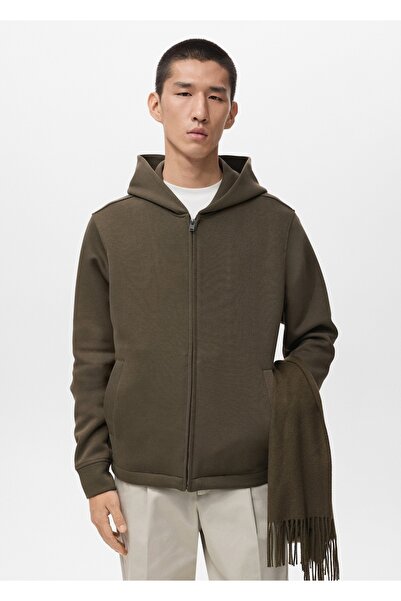 MANGO Man Kapüşonlu fermuarlı sweatshirt