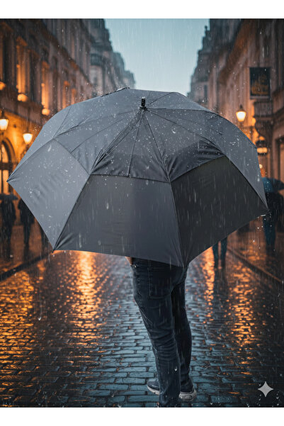 ÇAYLAR AVM Protokol Fiber Baston Şemsiye Büyük Boy Çift Katman 150 cm Çap