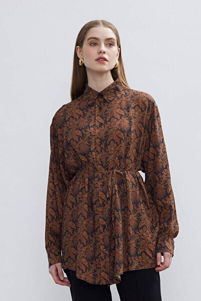 BE BLUE ETNİK ŞAL DESEN VINTAGE GÖMLEK