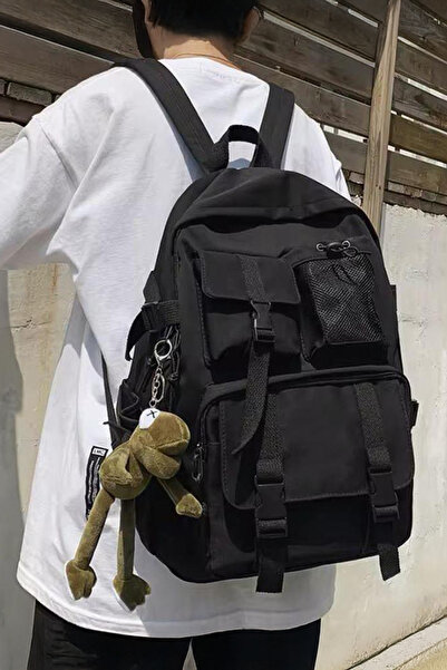 Köstebek Rucsac din material negru cu mai multe compartimente