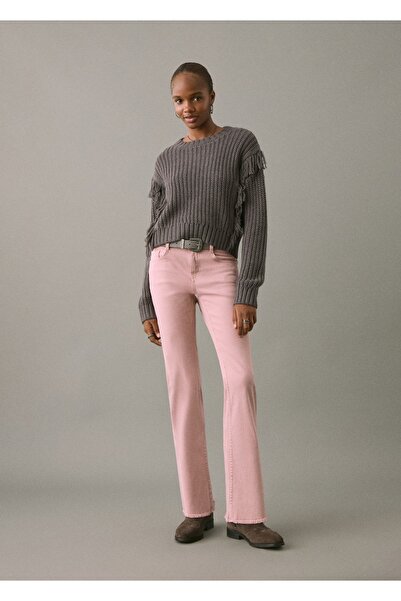 Mango Teen Dikişsiz flare jean pantolon