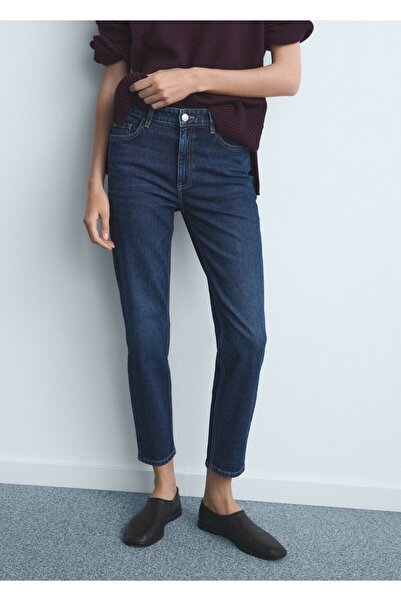 MANGO Woman Newmom confort yüksek belli jean pantolon