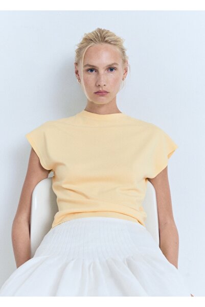 MANGO Woman Kısa kollu ince triko kazak