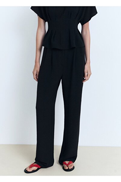 MANGO Woman Pensli düz kesim pantolon