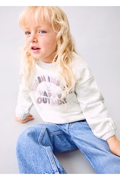 MANGO Baby Çiçek işlemeli sweatshirt