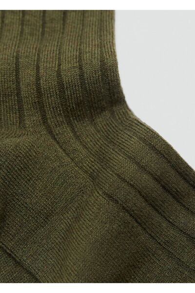 MANGO Woman Yün karışımlı fitilli çoraplar