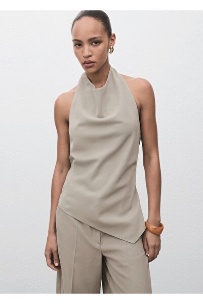 MANGO Woman Sırtı açık asimetrik top