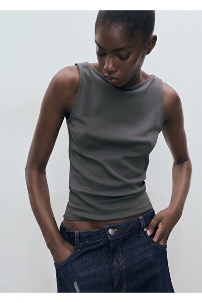 MANGO Woman Düz pamuklu askılı top