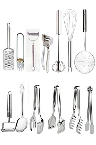 Kitchen Damys طقم تحضير وجبات فاخر من الفولاذ المقاوم للصدأ مكون من 13 قطعة، ...