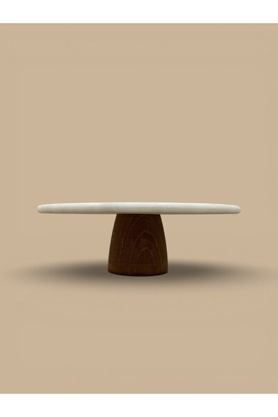 FARALYAHOME ستاند كيك رخامي 28 سم رخام أبيض