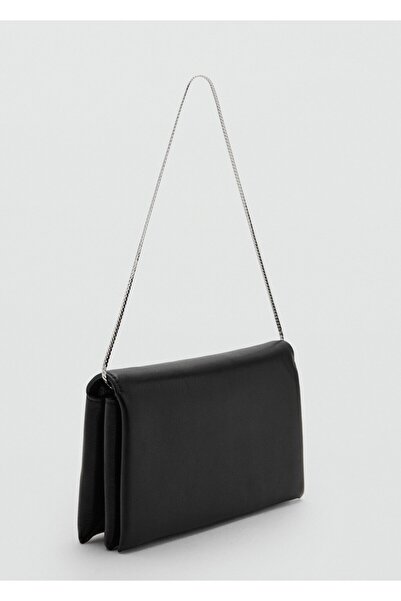 MANGO Woman Zincirli deri omuz çantası