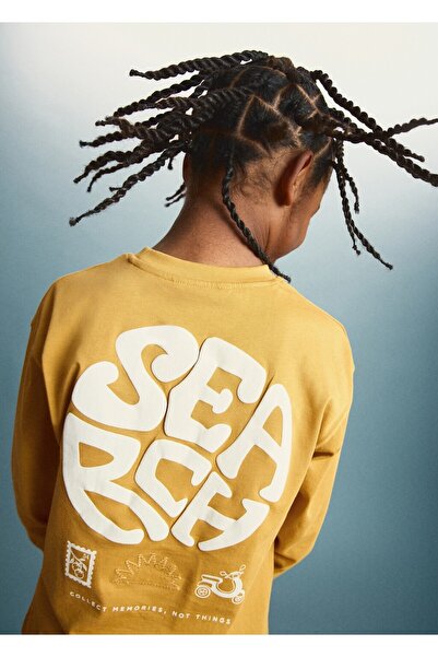 MANGO Kids Kayık desenli pamuklu tişört