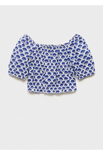 MANGO Kids Gemusterte Leinenbluse