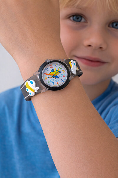 S.POLO YENİ SEZON IŞIKLI GRİ SİLİKON KORDON ÇOCUK KOL SAATİ