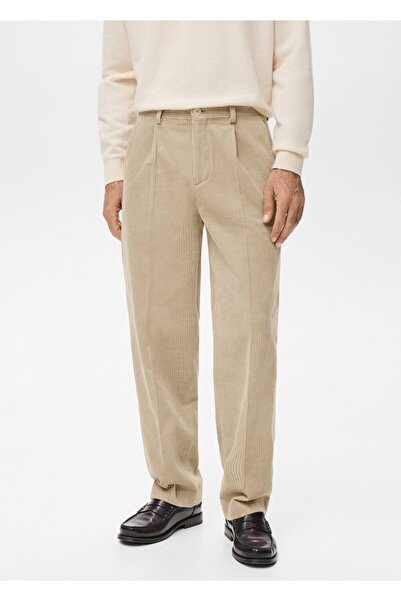 MANGO Man Regular kesim fitilli kadife pantolon