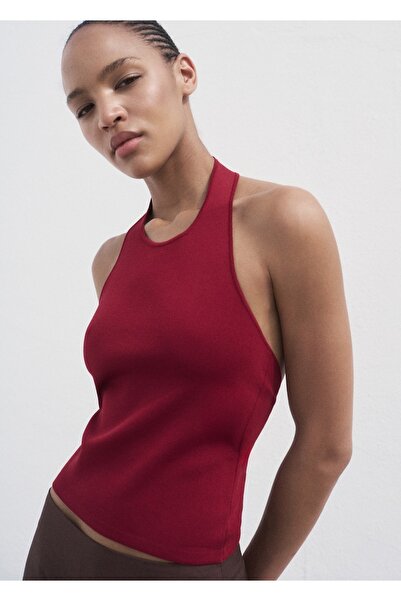 MANGO Woman Halka detaylı dokuma bluz