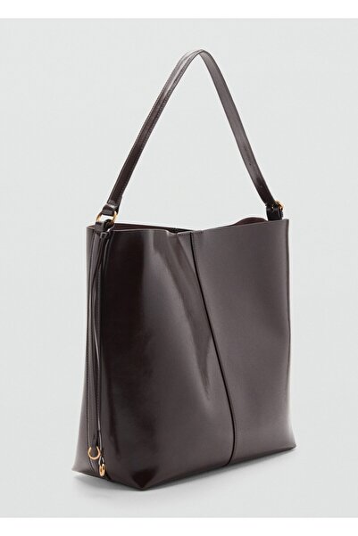 MANGO Woman Parlak apreli omuz çantası