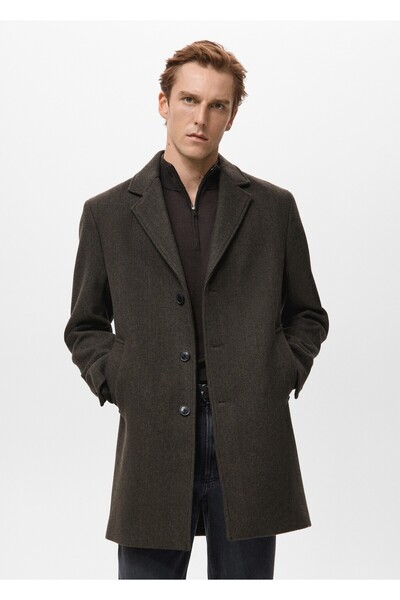 MANGO Man Geri dönüşümlü yünden hafif palto
