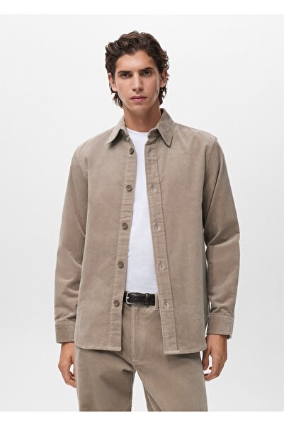 MANGO Man Fitilli kadife pamuklu gömlek ceket