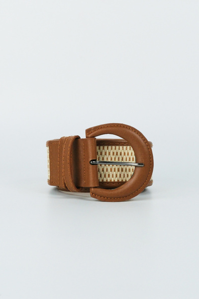 BE BLUE CUREA DE PIELE MARO CU DETALII TRICOTATE