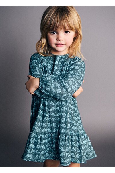 MANGO Baby Çiçekli pamuklu elbise