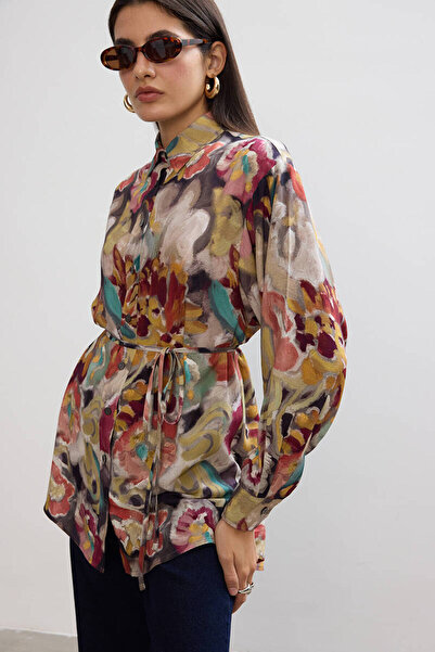 BE BLUE ΠΟΥΚΑΜΙΣΟ VINTAGE ΜΕ ΣΧΕΔΙΟ ΧΡΩΜΑΤΟΣ ΒΟΥΡΟΥΣΑ