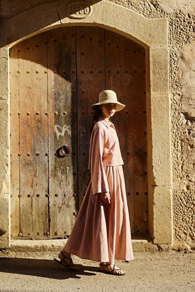 BE BLUE ΠΟΥΣΤΟ ΡΟΖ ΜΕ ΣΤΡΟΓΓΥΛΗ ΜΕ ΣΤΡΟΓΓΥΛΗ ΒΑΜΒΑΚΙ ΛΙΝΗ ΦΟΥΣΤΑ