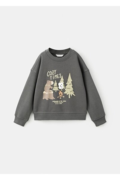 MANGO Baby Desenli pamuklu sweatshirt